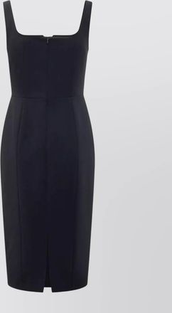 Max Mara etruria square neckline sleeveless dress front slit