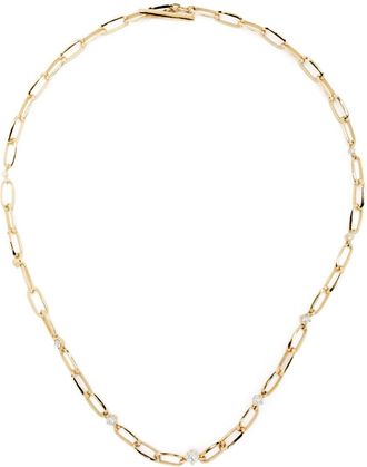 Lizzie Mandler 18kt yellow gold diamond link necklace - women - 18kt Gold/White Diamond - One Size