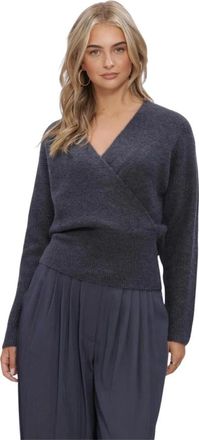 Moss Copenhagen Bondie Hope V Pullover - Dames - V-hals truien - Grijs - S/M - Wol - Truien & Vesten