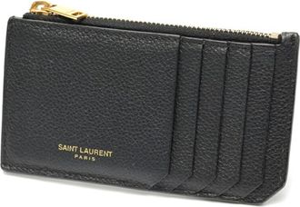 Saint Laurent Black Leather Coin Purse/Coin Case (Pre-Owned)