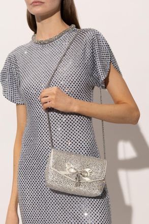 Jimmy Choo London Soft Bow Mini Shoulder Bag, Womens, Silver