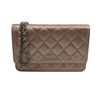 Chanel Pre-owned Womens WOC Wallet on Chain Ros&eacute; Metallic Mesh Effect - Pink Leather - One Size
