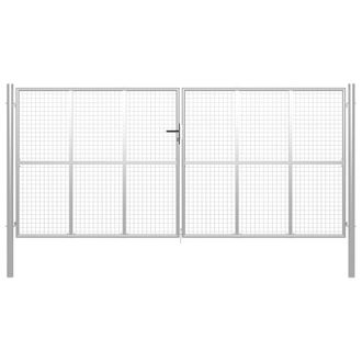 Berkfield Home Garden Gate Galvanised Steel 415x250 cm Silver