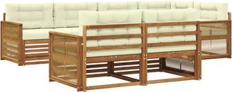 vidaXL Conjunto De Sof&aacute;s De Exterior 7 Uds. Natural Y Crema Vidaxl
