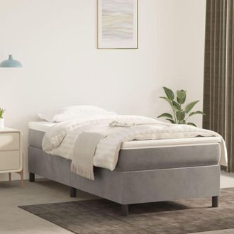 vidaXL Vidaxl - Estructura De Cama Sin Colch&oacute;n Terciopelo Gris Claro 80x200 Cm