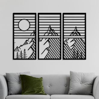 Dmora Cuadro Motese, Estructura De Metal, 80x40h Cm Negro