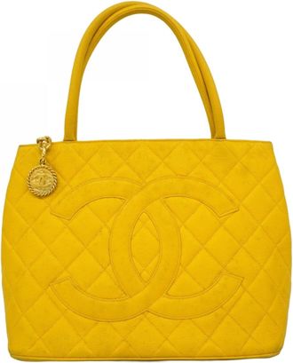 Chanel Yellow Grained Calfskin Tote Bag (Pre-Owned)