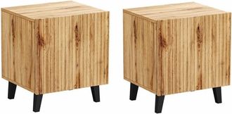 Mirjan24 Mobilier1 - Conjunto De Mesitas De Noche Remeta 104, Roble Wotan, N&uacute;mero De Cajones: 0, N&uacute;mero De Puertas: 0, 52x45x40cm, Aglomerado Laminado, Mdf