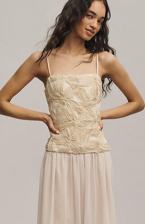 endless rose Textured Drop-Waist Midi Dress