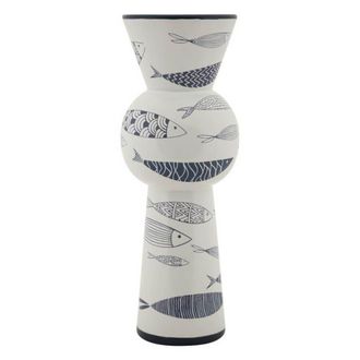 Mauro Ferretti Mauro Ferretti - Vaso Ceramica Alto Pesci Cm Diam 14x38,5 - Fish Tall