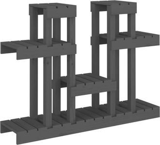 vidaXL Vidaxl - Plant Stand Grey 104.5x25x77.5 cm Solid Wood Pine