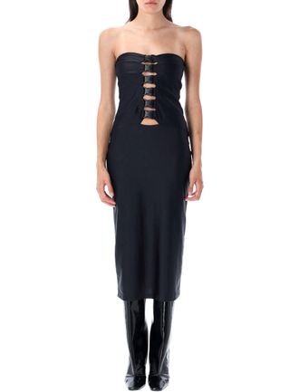 Coperni Womens Multi Buckle Dress - Black Nylon - Size Medium