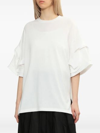 Enfold layered-frill T-shirt - White