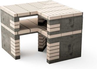 Movelar M&oacute;dulo De Esquina California Plus Xl Para Barbacoa De Obra Prefabricada (beige, Gris - 107 X 64 X 64 Cm) - Uso En Exteriores - Movelar