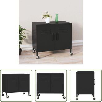 vidaXL vidaXL Armadio con ruote - Armadietto Nero 60x35x56 cm in Acciaio