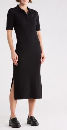 DKNY Short Sleeve Polo Dress in Black at Nordstrom Rack, Size X-Small