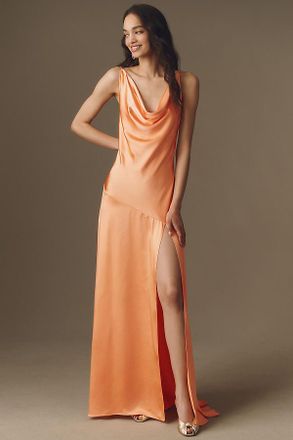 Elliatt Nessa Draped Satin Cowl Gown