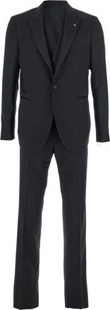 Tagliatore Driedelig smokingpak - Heren - Business pakken - Zwart - M - Wol - Kostuums