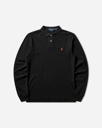 Polo Ralph Lauren Men s Slim Fit Mesh Longsleeve Polo Black