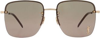 Saint Laurent Green Square Ladies Sunglasses SL 312 M 003 58