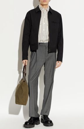 Dolce & Gabbana Wool Pleated Trousers, Mens, Grey