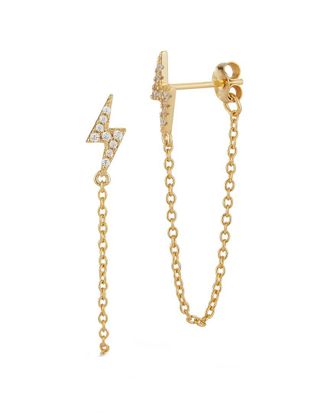 Glaze Jewelry 14K Over Silver Cz Lightning Earrings