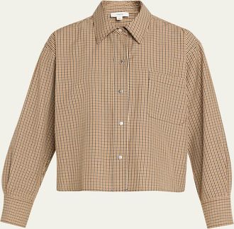 Vince Cropped Long-Sleeve Shirt