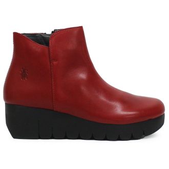 FLY London VANG364FLY Burn Leather Womens Ankle Boots - Red - Size:UK 4