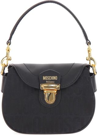 Moschino Logo Kleine Schoudertas - Dames - Schoudertassen - Zwart - ONE Size - Leer - Tassen