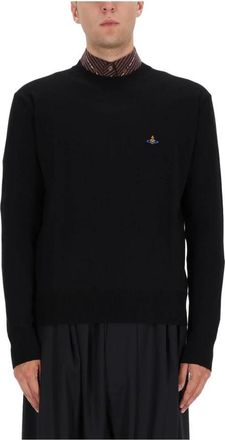 Vivienne Westwood Orb Logo Crewneck Sweater - Heren - Ronde hals truien - Zwart - M - Truien & Vesten