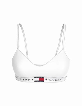 Tommy Hilfiger Womens Heritage Cotton Push-Up Bralette, White - Size: XL
