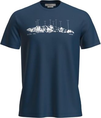 Icebreaker Merino 150 Tech Lite S/S Tee The Peaks Merinoshirt f&uuml;r Herren | blau