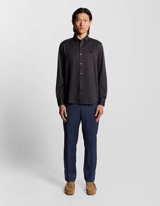 Lyle & Scott Lyle And Scott Mens Sharkskin Pleated Trousers - Navy