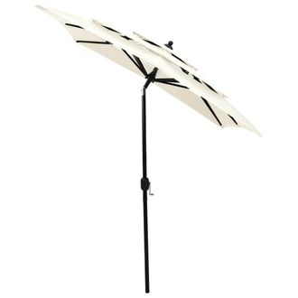 Berkfield Home Harmful 3-Tier Parasol with Aluminium Pole Sand 2x2 m in Beige