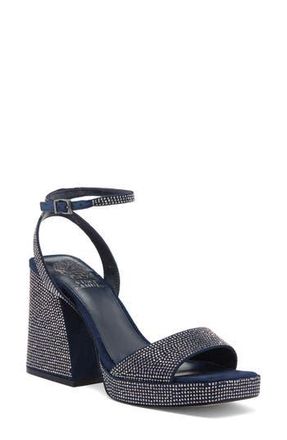 Vince Camuto Pilannaa Rhinestone Block Heel Sandal in Sapphire at Nordstrom Rack, Size 6.5