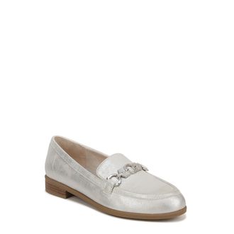 Dr. Scholls Shoes Womens Rate Adorn Slip On Casual Loafer, Silver Metallic, 4 UK