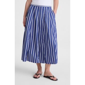 Madewell A-Line Poplin Midi Skirt in Cool Navy at Nordstrom, Size X-Small