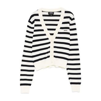 A.P.C. Cardigans, female, Black, Size: XS Black Silk Nylon Sweater