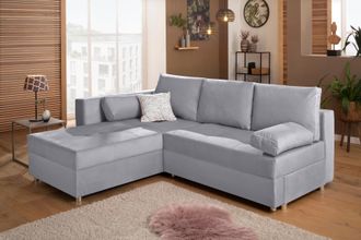 HOME AFFAIRE Ecksofa »Italia L-Form« mit Bettfunktion und Bettkasten, Federkern-Polsterung