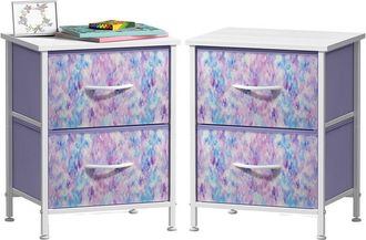 Sorbus Pack Of 2 Nightstands With 2 Drawers