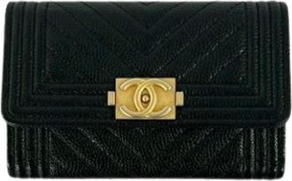 Chanel Pre-owned Wallets, female, Black, Size: ONE SIZE Pre-owned Card Case