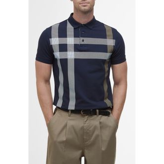 Barbour Blaine Tartan Polo in Navy/Pine at Nordstrom, Size Xxx-Large