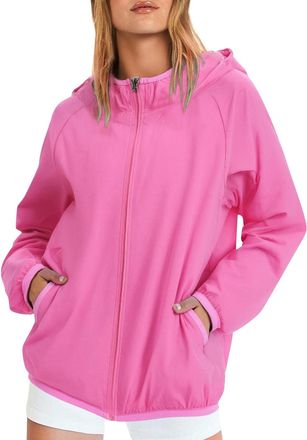 Generic Waterproof Jackets Unisex Solid Color Raincoat Sun Protection Jacket Lightweight Outdoor Skin Coat Waterproof with Storage Bag Summer Fishing Hiking M