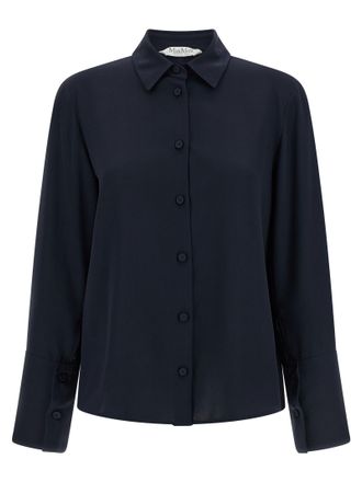 Max Mara Blue Silk Womens Blouse