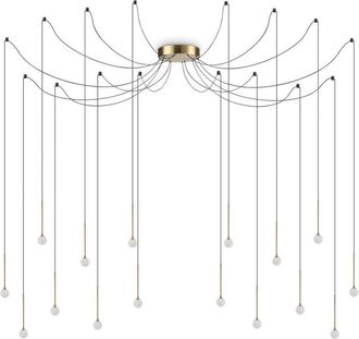 Ideal Lux Lucciola L&aacute;mpara Colgante De Techo Con Racimo De 16 Luces Led, Lat&oacute;n, 3000 K, No Regulable - Ideal Lux