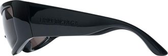 Balenciaga Unisex Bb0461s-001 Bioplastic Rectangular Sunglasses Black Bioplastics