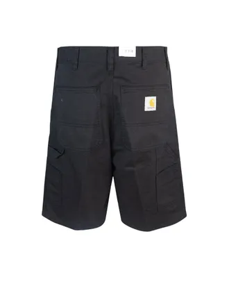 Carhartt Work in Progress Mens Shorts Single Knee Black Cotton Newcomb Drill Bermuda