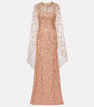 Jenny Packham Abito lungo Hestia con cristalli