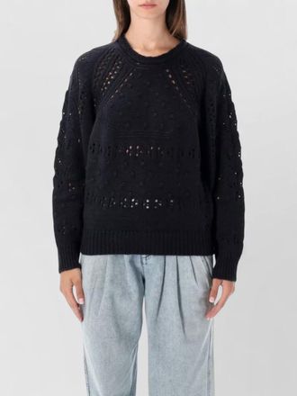 Isabel Marant wool pointelle openwork crew neck sweater
