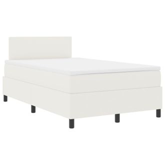 vidaXL Cama Box Spring Led Crema Y 120 X 190 Cm Tela De Pana Vidaxl